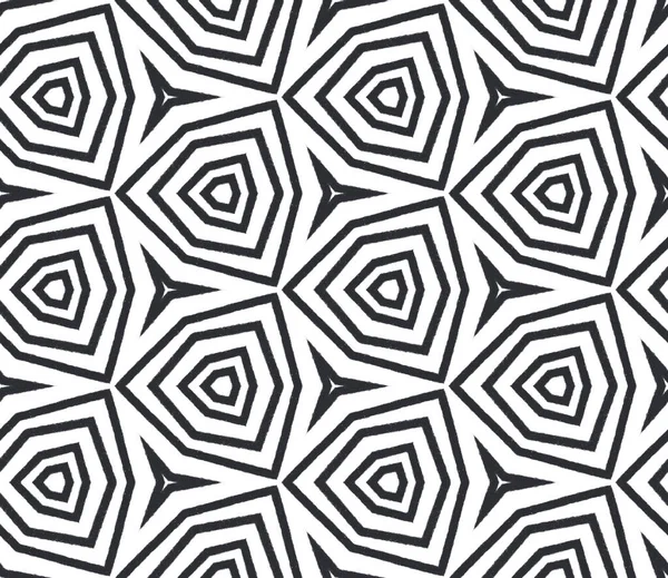 Geometric Seamless Pattern Black Symmetrical Kaleidoscope Background Textile Ready Classy — Fotografia de Stock