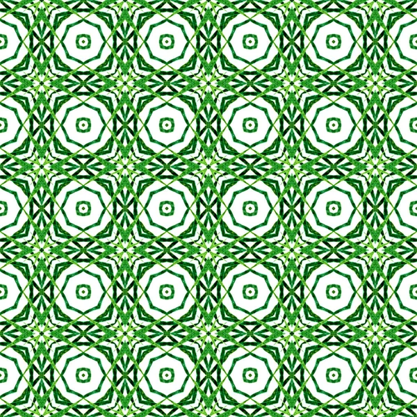 Mosaic Seamless Pattern Green Wondrous Boho Chic Summer Design Textile — 스톡 사진