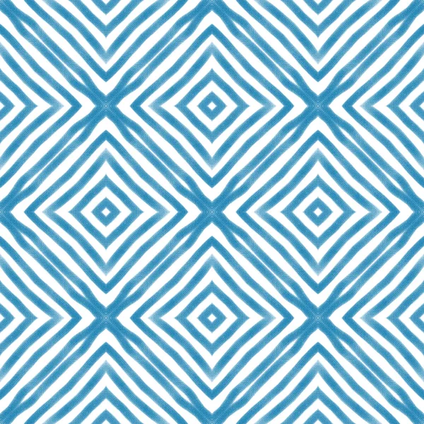 Chevron Stripes Design Blue Symmetrical Kaleidoscope Background Textile Ready Astonishing — Zdjęcie stockowe