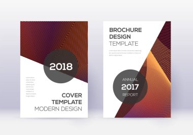 Modern kapak tasarım şablonu. Kırmızı arka planda turuncu soyut çizgiler. Olağanüstü kapak tasarımı. İlginç katalog, poster, kitap şablonu vs..