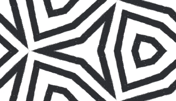 Striped Hand Drawn Pattern Black Symmetrical Kaleidoscope Background Repeating Striped — Foto de Stock