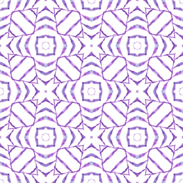 Ikat Repeating Swimwear Design Purple Modern Boho Chic Summer Design — Fotografia de Stock