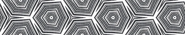 Mosaisch Nahtlose Grenze Schwarzer Symmetrischer Kaleidoskop Hintergrund Nahtloses Design Retro — Stockfoto