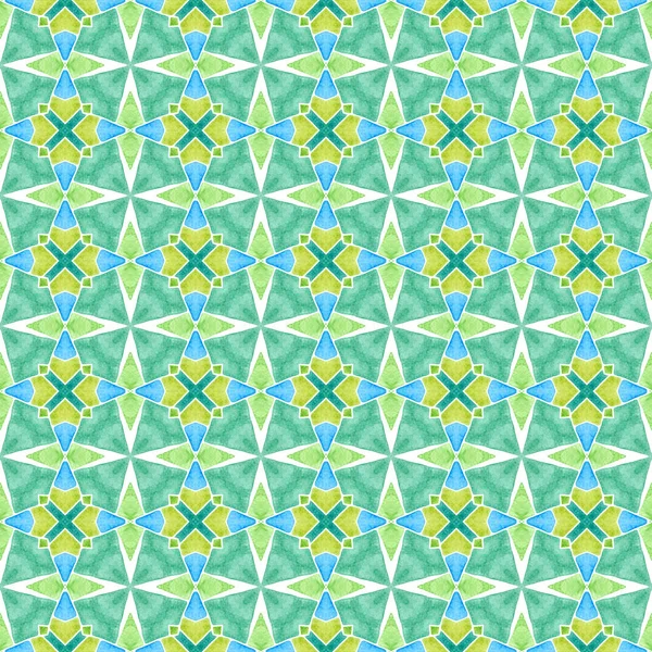 Зеленый Геометрический Шеврон Акварелью Зеленый Оттенок Шикарного Летнего Дизайна Текстиль — стоковое фото