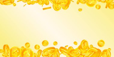 İngiliz sikkeleri düşüyor. Uygun dağılmış GBP paraları. İngiltere parası. Klas ikramiye, servet ya da başarı konsepti. Vektör illüstrasyonu.