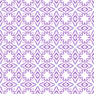 Tekstil hazır değerli baskı, mayo kumaş, duvar kağıdı, ambalaj. Mor unutulmaz boho şık yaz tasarımı. Tekrar eden çizgili el çizgisi sınırı. Çizgili el çizimi tasarımı.