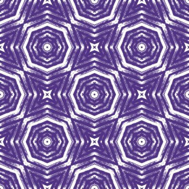 Dokulu çizgili desen. Mor simetrik kaleydoskop arka planı. Tekstil hazır muhteşem baskı, mayo kumaş, duvar kağıdı, ambalaj. Moda desenli çizgiler tasarımı.