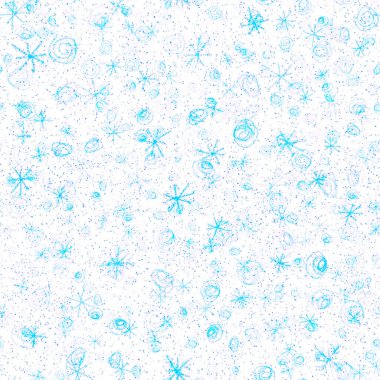 El yapımı kar taneleri, Noel 'de kusursuz desen. Tebeşirle kar tanelerinin üzerinde uçan kar taneleri. Tebeşirle çizilmiş kar örtüsü. Egzotik tatil sezonu dekorasyonu.