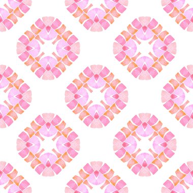 Suluboya yaz etnik sınır düzeni. Turuncu ekstra boho şık yaz tasarımı. Tekstil hazır ilahi baskı, mayo kumaş, duvar kağıdı, ambalaj. Etnik el boyası desen.