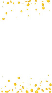 American dollar coins falling. Scattered gold USD coins. USA money. Jackpot wealth or success concept. Vector illustration.