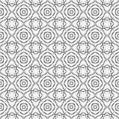 Mozaik kusursuz desen. Siyah beyaz boho şık yaz tasarımı. El çizimi yeşil mozaik pürüzsüz sınır. Tekstil hazır büyüleyici baskı, mayo kumaş, duvar kağıdı, ambalaj..