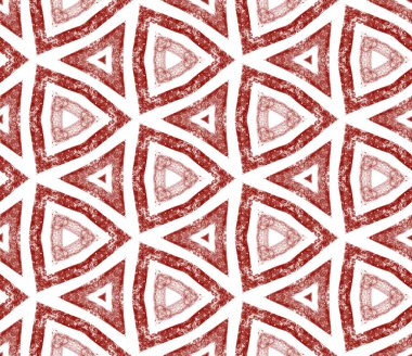 Etnik elle boyanmış desen. Şarap kırmızısı simetrik kaleydoskop arka planı. Tekstil hazır yaratıcı baskı, mayo kumaş, duvar kağıdı, ambalaj. Yazlık elbise, elle boyanmış fayans..