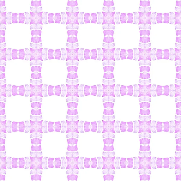 热带无缝图案 紫色典雅时髦的夏装设计 手工划定的热带无缝边界 纺织精美印花 泳衣面料 包装材料 — 图库照片