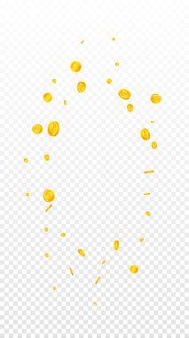 Indian rupee coins falling. Scattered gold INR coins. India money. Global financial crisis concept. Vector illustration.