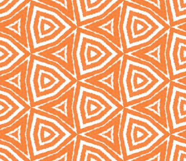 Mosaic seamless pattern. Orange symmetrical kaleidoscope background. Retro mosaic seamless design. Textile ready likable print, swimwear fabric, wallpaper, wrapping.