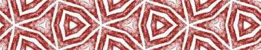 Medallion seamless border. Maroon symmetrical kaleidoscope background. juicy decorative design element for background. Watercolor medallion seamless tile.