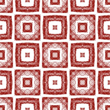 Mosaic seamless pattern. Wine red symmetrical kaleidoscope background. Retro mosaic seamless design. Textile ready beauteous print, swimwear fabric, wallpaper, wrapping.