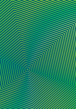 Minimal cover design template. Modern brochure layout. Green yellow vibrant halftone gradients on dark background. Radiant trendy abstract cover design.
