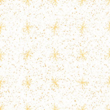 Hand Drawn Snowflakes Christmas Seamless Pattern. Subtle Flying Snow Flakes on chalk snowflakes Background. Astonishing chalk handdrawn snow overlay. Marvelous holiday season decoration.