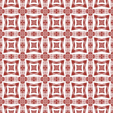 Tiled watercolor pattern. Wine red symmetrical kaleidoscope background. Hand painted tiled watercolor seamless. Textile ready likable print, swimwear fabric, wallpaper, wrapping.