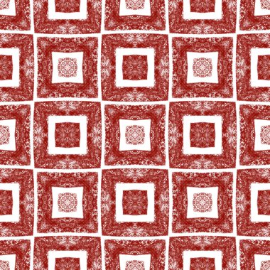 Exotic seamless pattern. Wine red symmetrical kaleidoscope background. Summer swimwear exotic seamless design. Textile ready stunning print, swimwear fabric, wallpaper, wrapping.