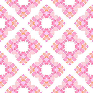 Hand painted tiled watercolor border. Orange glamorous boho chic summer design. Textile ready grand print, swimwear fabric, wallpaper, wrapping. Tiled watercolor background.