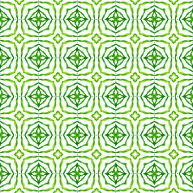 Chevron watercolor pattern. Green extraordinary boho chic summer design. Textile ready lively print, swimwear fabric, wallpaper, wrapping. Green geometric chevron watercolor border.