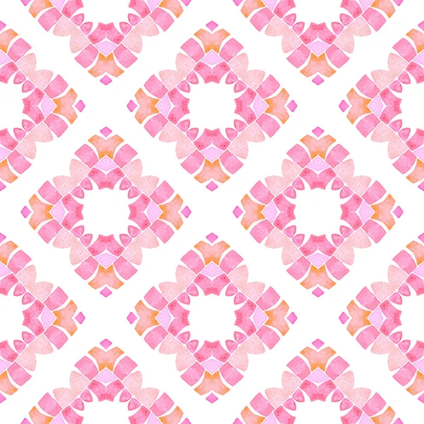 Hand painted tiled watercolor border. Orange glamorous boho chic summer design. Textile ready grand print, swimwear fabric, wallpaper, wrapping. Tiled watercolor background.