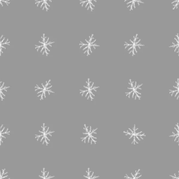 Hand Drawn Snowflakes Christmas Seamless Pattern. Subtle Flying Snow Flakes on chalk snowflakes Background. Beauteous chalk handdrawn snow overlay. Astonishing holiday season decoration.