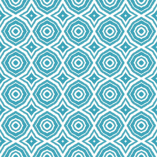 Exotic seamless pattern. Turquoise symmetrical kaleidoscope background. Summer swimwear exotic seamless design. Textile ready pleasing print, swimwear fabric, wallpaper, wrapping.
