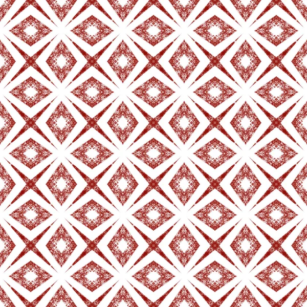 Exotic seamless pattern. Wine red symmetrical kaleidoscope background. Summer swimwear exotic seamless design. Textile ready beauteous print, swimwear fabric, wallpaper, wrapping.