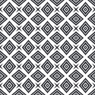Exotic seamless pattern. Black symmetrical kaleidoscope background. Summer swimwear exotic seamless design. Textile ready incredible print, swimwear fabric, wallpaper, wrapping.