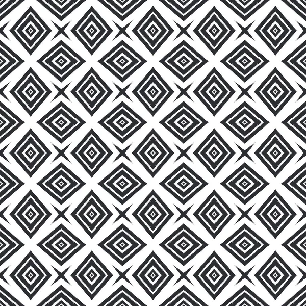 Exotic seamless pattern. Black symmetrical kaleidoscope background. Summer swimwear exotic seamless design. Textile ready incredible print, swimwear fabric, wallpaper, wrapping.