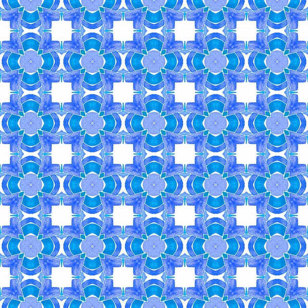 Exotic Seamless Pattern Blue Modern Boho Chic Summer Design Textile — Stockfoto