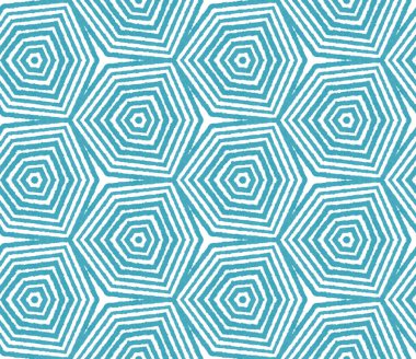 Mosaic seamless pattern. Turquoise symmetrical kaleidoscope background. Retro mosaic seamless design. Textile ready glamorous print, swimwear fabric, wallpaper, wrapping.