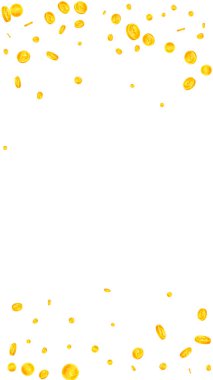 Indian rupee coins falling. Scattered gold INR coins. India money. Jackpot wealth or success concept. Vector illustration.