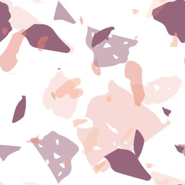 Terrazzo kusursuz desen. İç dekorasyon için minimalist döşeme taşı. Terrazzo pürüzsüz desenli, serin renklerde. Doğal taşlardan, granitten, kuvarstan, mermerden, betondan yapılmış arkaplan. 