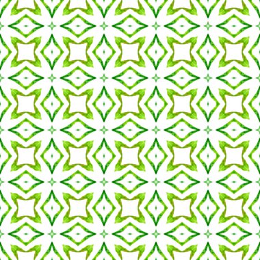 Textile ready dramatic print, swimwear fabric, wallpaper, wrapping. Green unequaled boho chic summer design. Organic tile. Trendy organic green border.