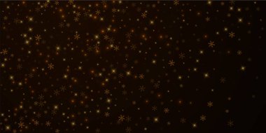 Christmas falling snow background. Subtle flying snow flakes and stars. Festive winter silver snowflake overlay template. Vector illustration