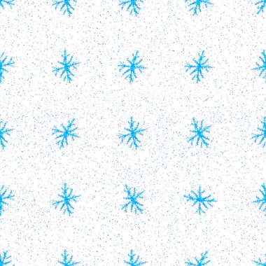 El yapımı kar taneleri, Noel 'de kusursuz desen. Tebeşirle kar tanelerinin üzerinde uçan kar taneleri. Tebeşirle çizilmiş kar örtüsü. İyi bir tatil sezonu dekorasyonu..