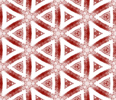 Etnik elle boyanmış desen. Şarap kırmızısı simetrik kaleydoskop arka planı. Tekstil baskıya hazır, mayo kumaş, duvar kağıdı, ambalaj. Yazlık elbise, elle boyanmış fayans..