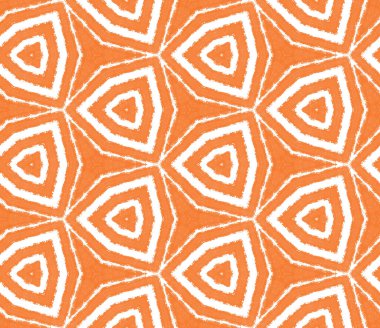 Mozaik kusursuz desen. Turuncu simetrik kaleydoskop arka planı. Retro mozaik kusursuz tasarım. Tekstil hazır, temiz baskı, mayo kumaş, duvar kağıdı, ambalaj..