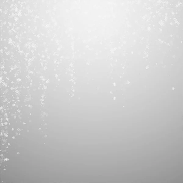 Christmas Falling Snow Background Subtle Flying Snow Flakes Stars Festive — Vector de stock