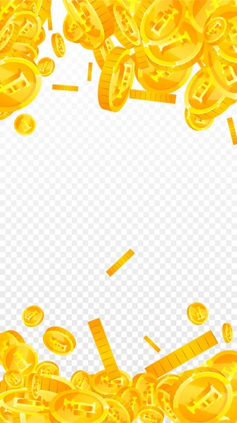 Swiss Franc Coins Falling Gold Scattered Chf Coins Switzerland Money — Vetor de Stock