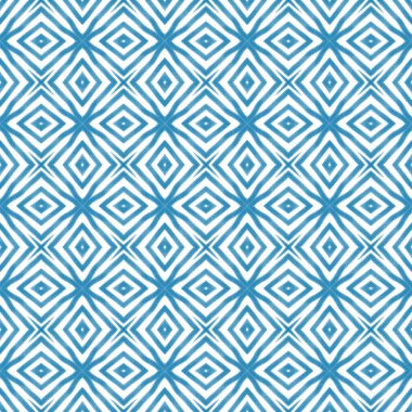 Arabesk el çizimi desen. Mavi simetrik kaleydoskop. Oriental arabesk el çizimi tasarımı. Tekstil hazır baskı, mayo kumaş, duvar kağıdı, ambalaj..