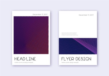 Minimum kapak tasarım şablonu. Karanlık arka planda mor soyut çizgiler. Dramatik kapak tasarımı. Kusursuz katalog, poster, kitap şablonu vs..