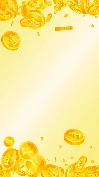 Монеты Швейцарского Франка Падают Золотые Разбросаны Chf Монеты Швейцарские Деньги — стоковый вектор