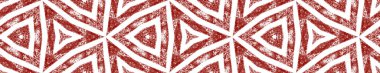 Tekrarlayan kusursuz sınır Ikat. Şarap kırmızısı simetrik kaleydoskop arka planı. Yaz çöreği şekeri desenli. arkaplan için canlı dekoratif tasarım ögesi.