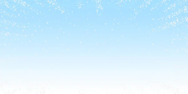 Christmas Falling Snow Background Subtle Flying Snow Flakes Stars Festive — 스톡 벡터