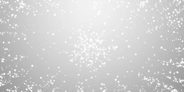 Christmas Falling Snow Background Subtle Flying Snow Flakes Stars Festive — Stock Vector